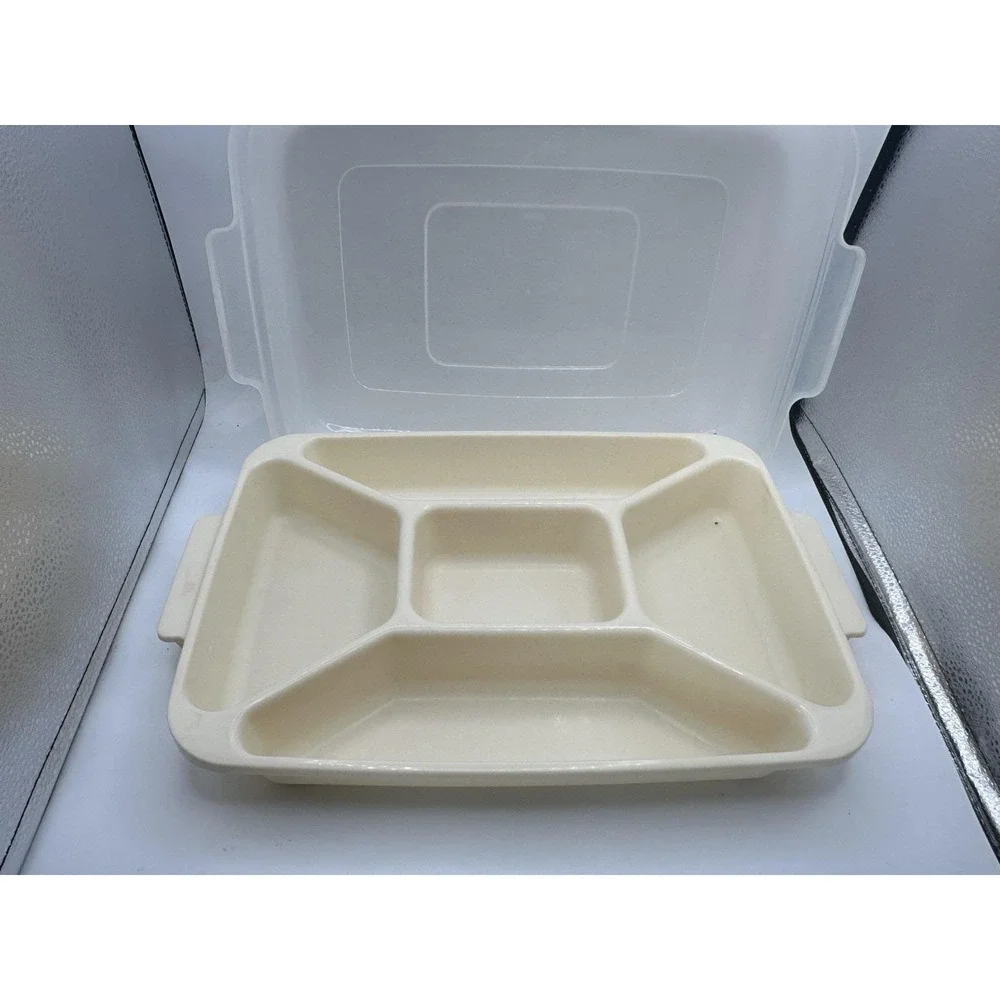 Vintage Rubbermaid Servin Saver Divided Tray w‎ Lid Food Storage